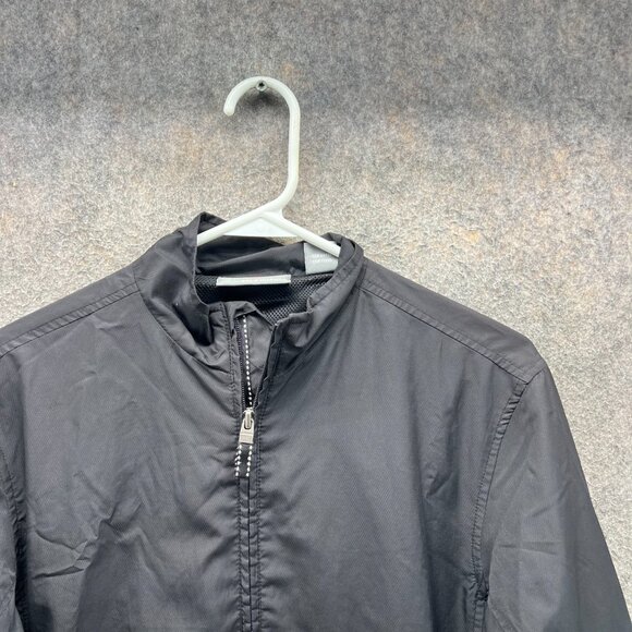 Greg Norman Windbreaker Jacket Mens Medium Black Full Zip Lightweight Golf Coat - Picture 3 of 10
